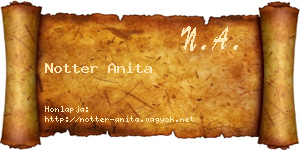 Notter Anita névjegykártya