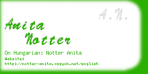 anita notter business card